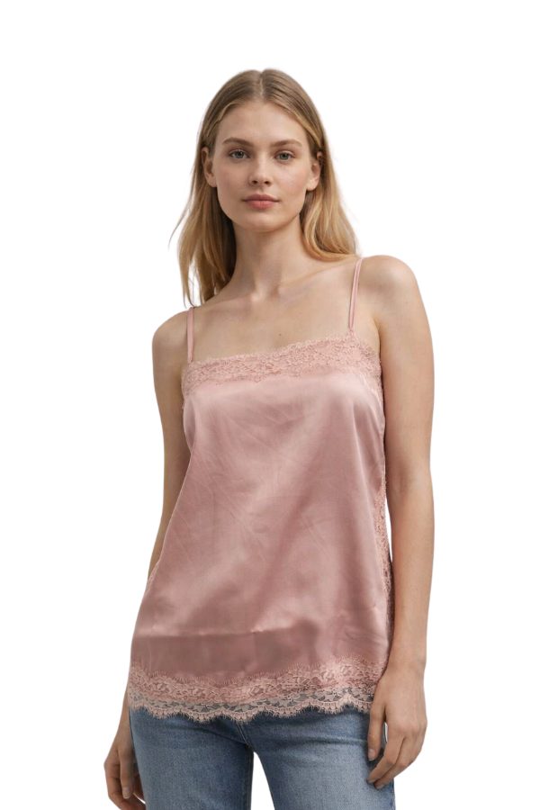 The Cherry Satin Cami With Lace Edge – pookie & sebastian