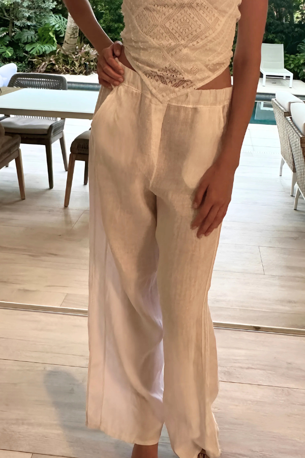 Italian Wide Leg Linen Pants