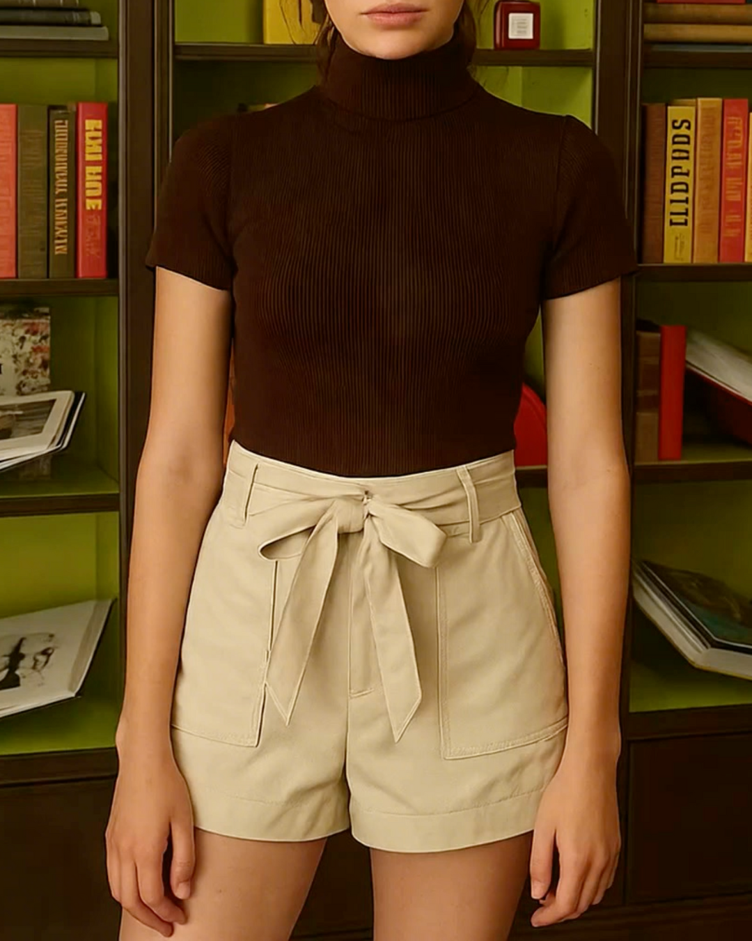 Mika Pleather Belt Shorts