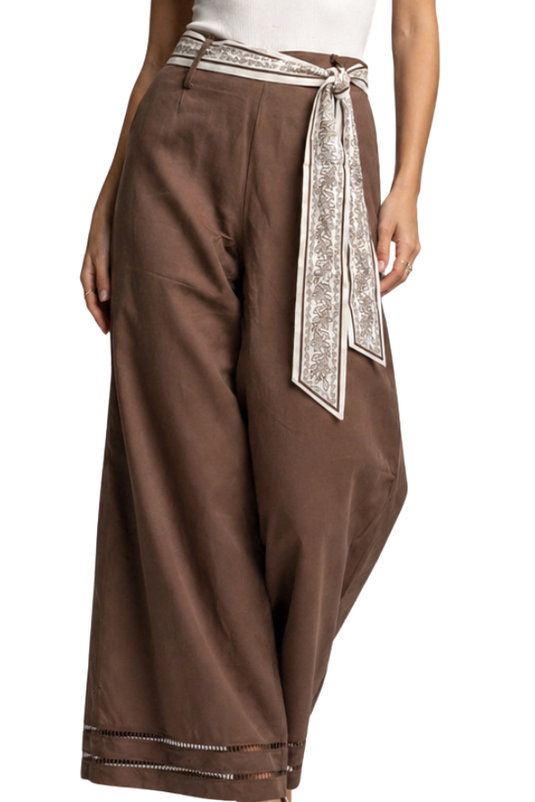 The Marcia High Rise Pants With Scarf Belt