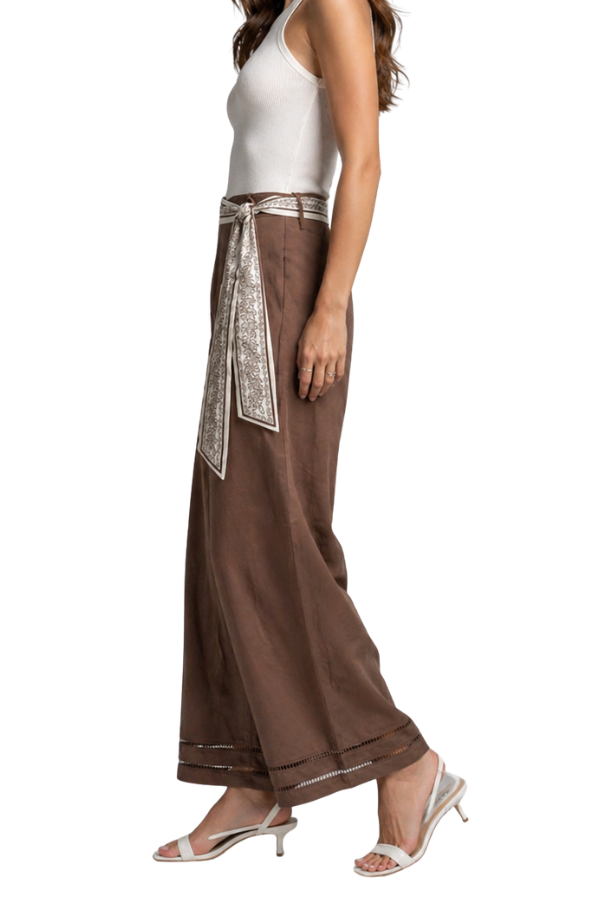 The Marcia High Rise Pants With Scarf Belt