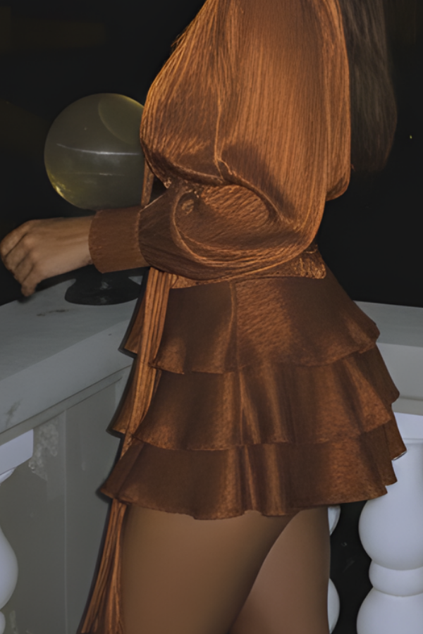 The Bronze Silk Ruffle Skirt