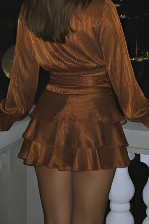 The Bronze Silk Ruffle Skirt