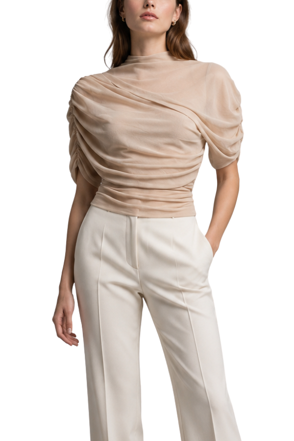 The Athena Mesh Cowl Top - pookie and sebastian
