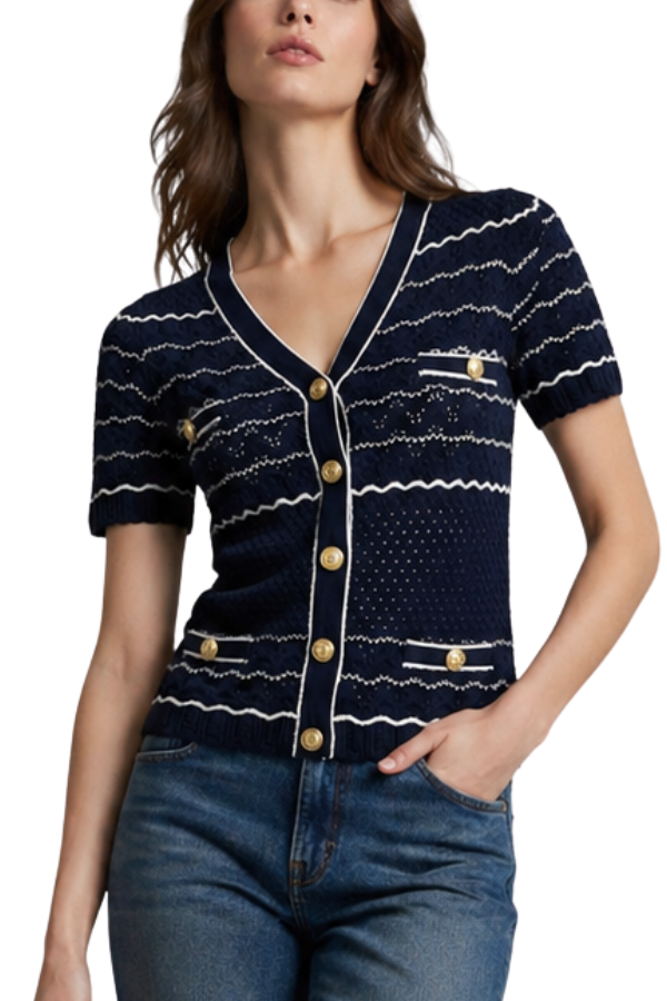 The Noa Striped Knitted Cardigan