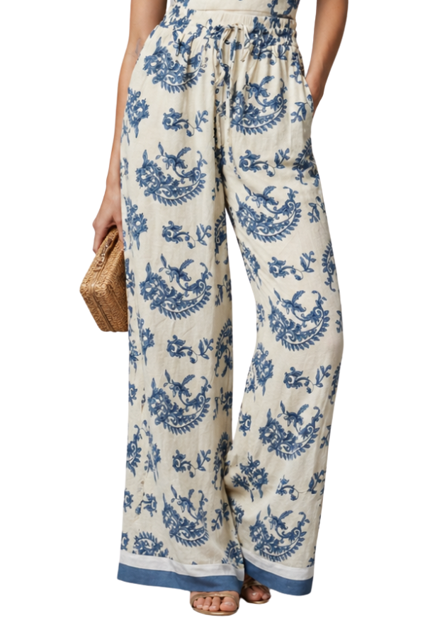 The Aida Printed Wide Leg Pants