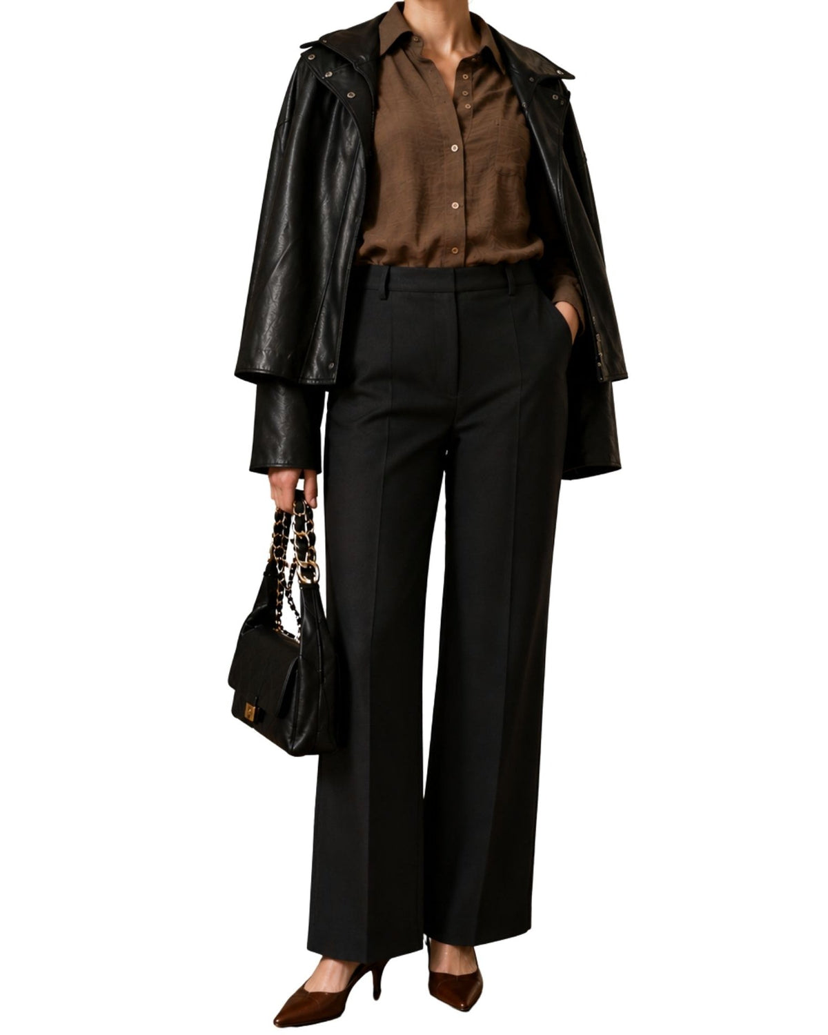 The Scarlett High Collar Leather Jacket - pookie and sebastian