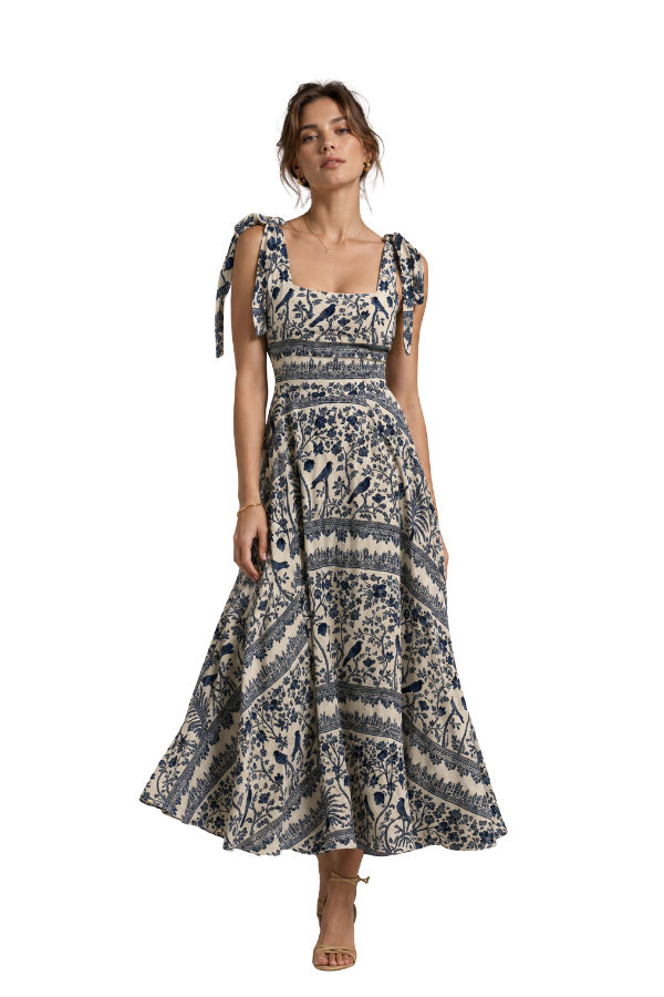The Botanical Square Neck Midi Dress - pookie and sebastian