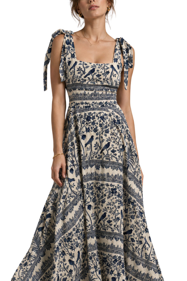 The Botanical Square Neck Midi Dress - pookie and sebastian