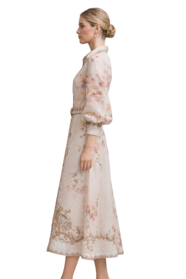 The Serena Printed Dress With Belt - pookie and sebastian