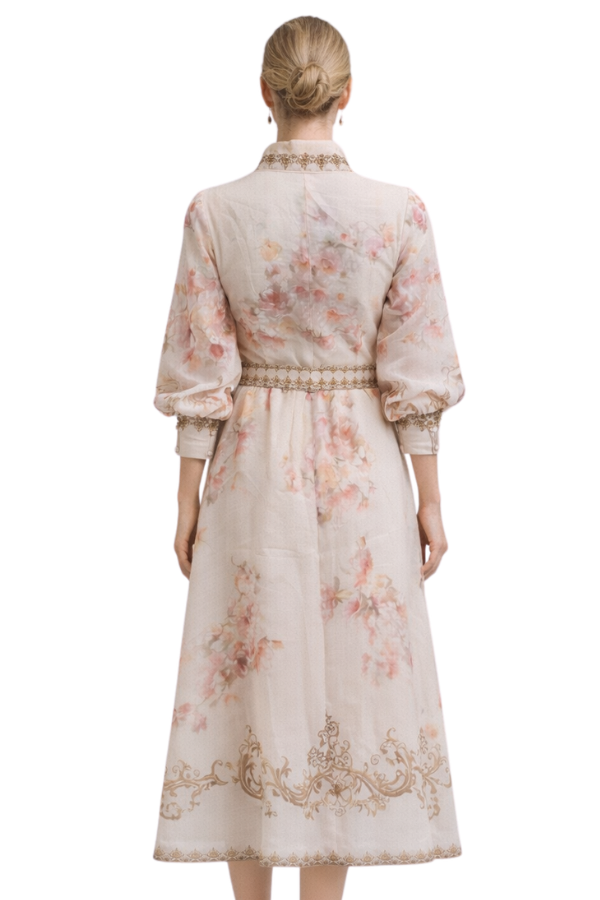 The Serena Printed Dress With Belt - pookie and sebastian