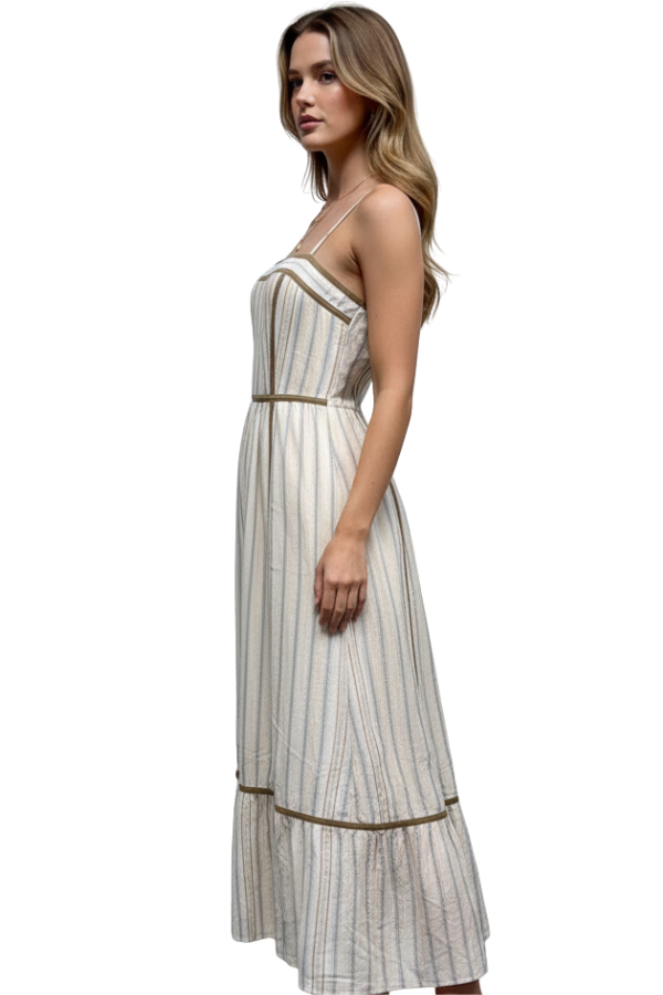 The Aimee Striped Binding Maxi Dress