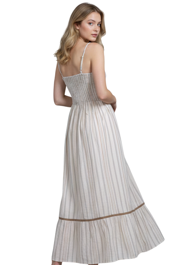 The Aimee Striped Binding Maxi Dress