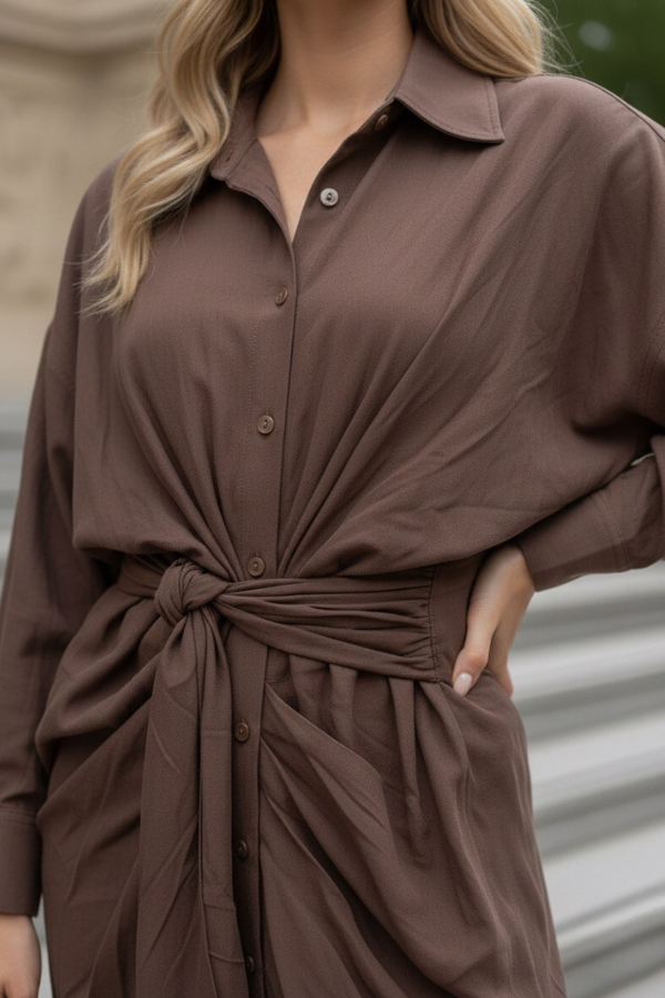 The Milan Tie-Front Maxi Dress