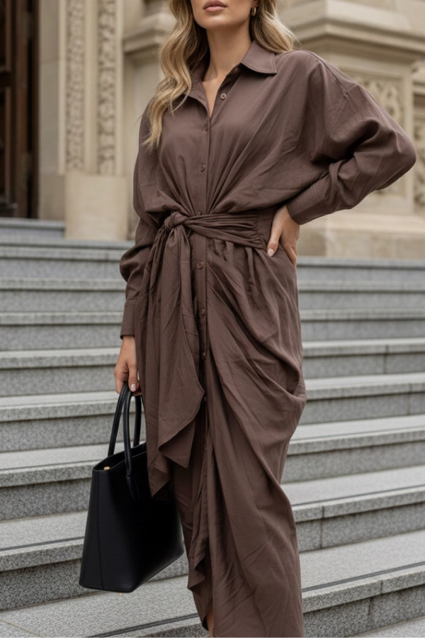 The Milan Tie-Front Maxi Dress