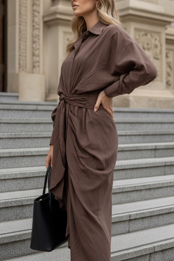 The Milan Tie-Front Maxi Dress