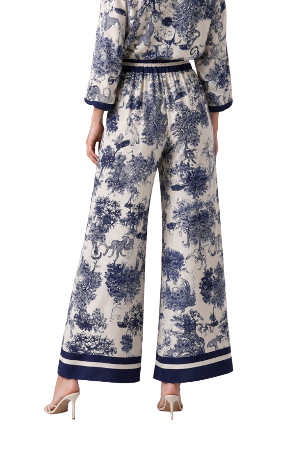 The Beatrice Toile Safari-Print Satin Pants