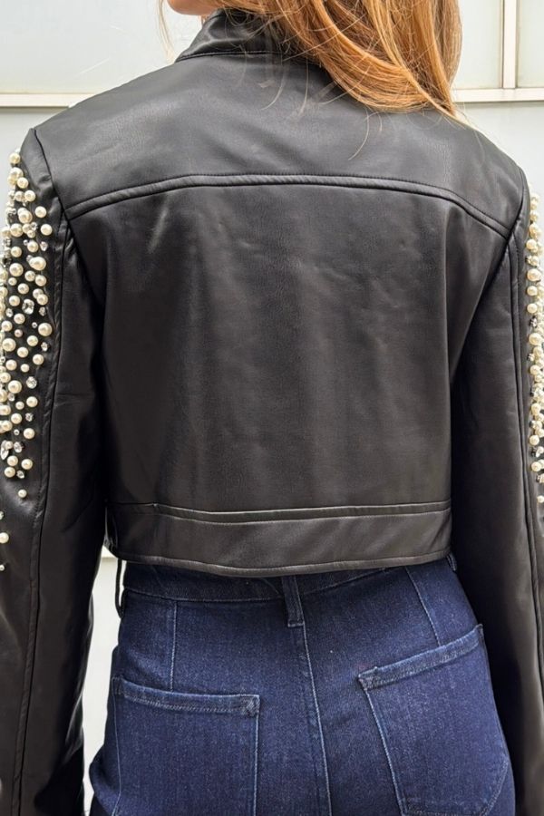 The Orion Cropped Vegan Leather Jacket