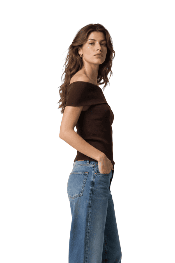 The Johanna Off Shoulder Ribbed Knitted Top - pookie and sebastian