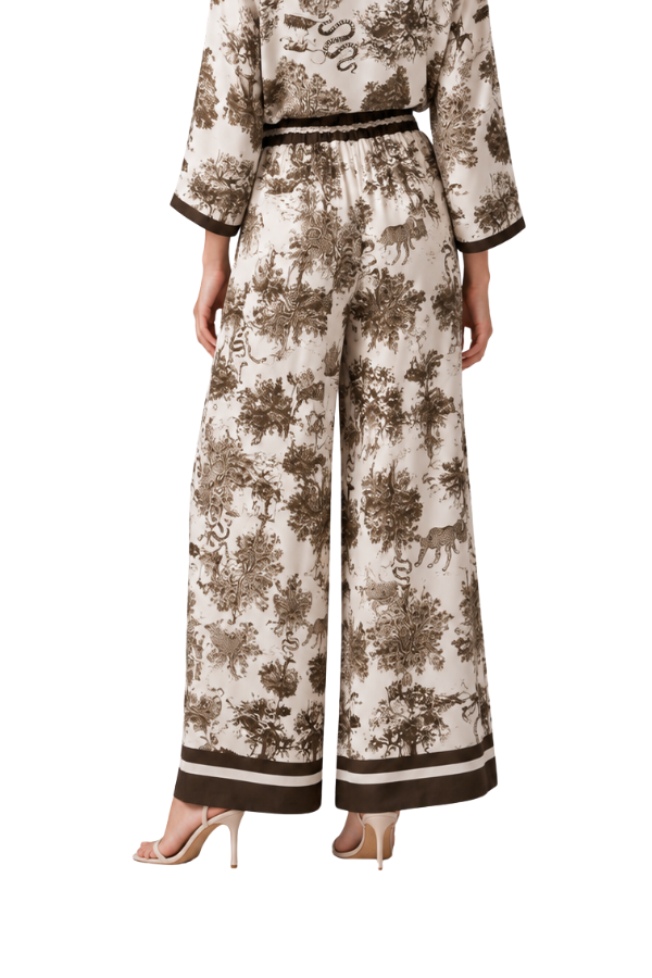 The Beatrice Toile Safari-Print Satin Pants