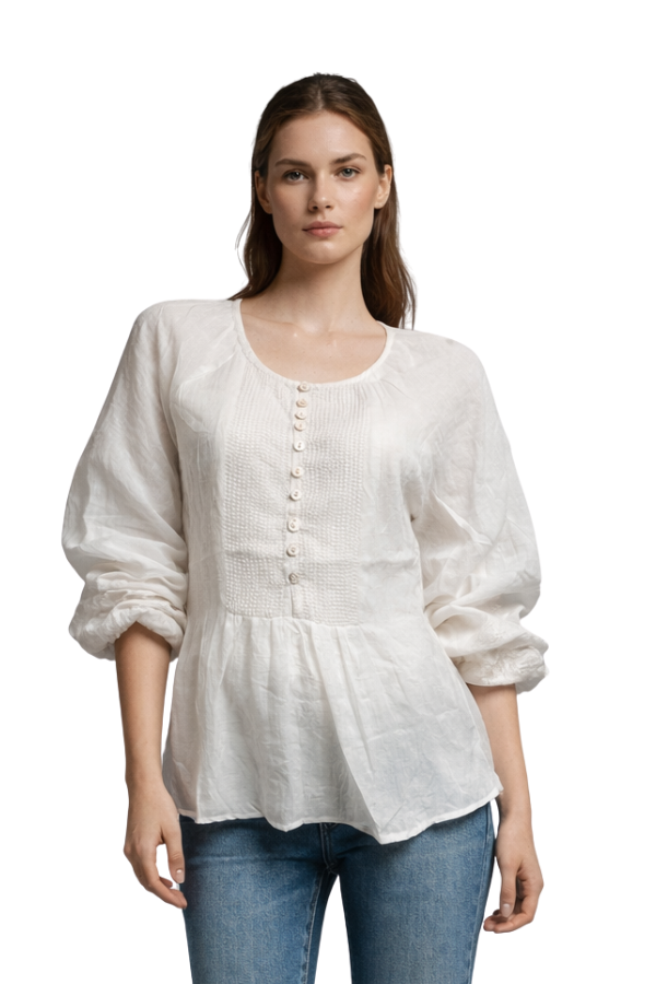 The Camille Embroidered Chiffon Blouse - pookie and sebastian