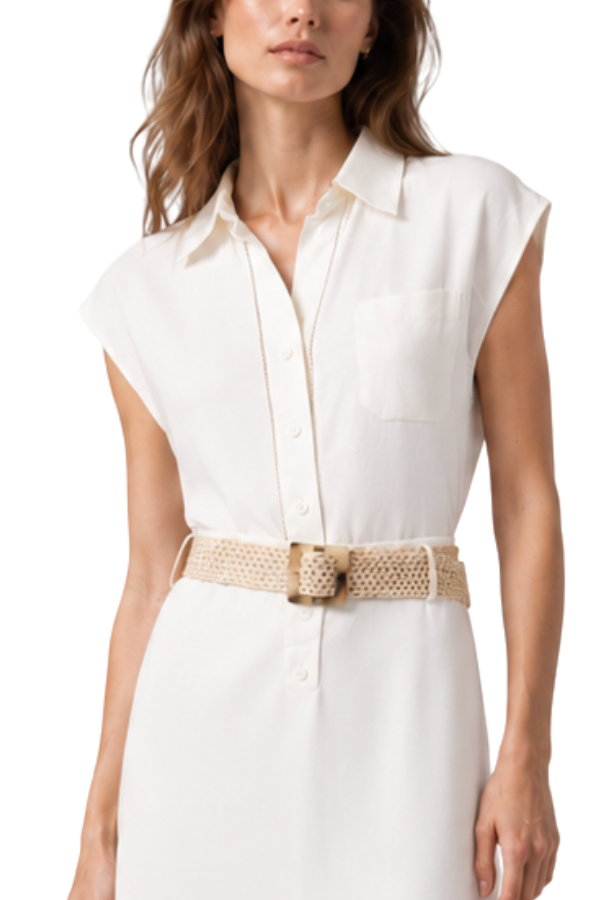 The Clarissa Cap Sleeve Button Down Blouse