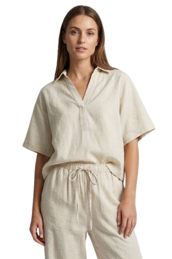 The Alba Relaxed Popover Collar Top - pookie and sebastian