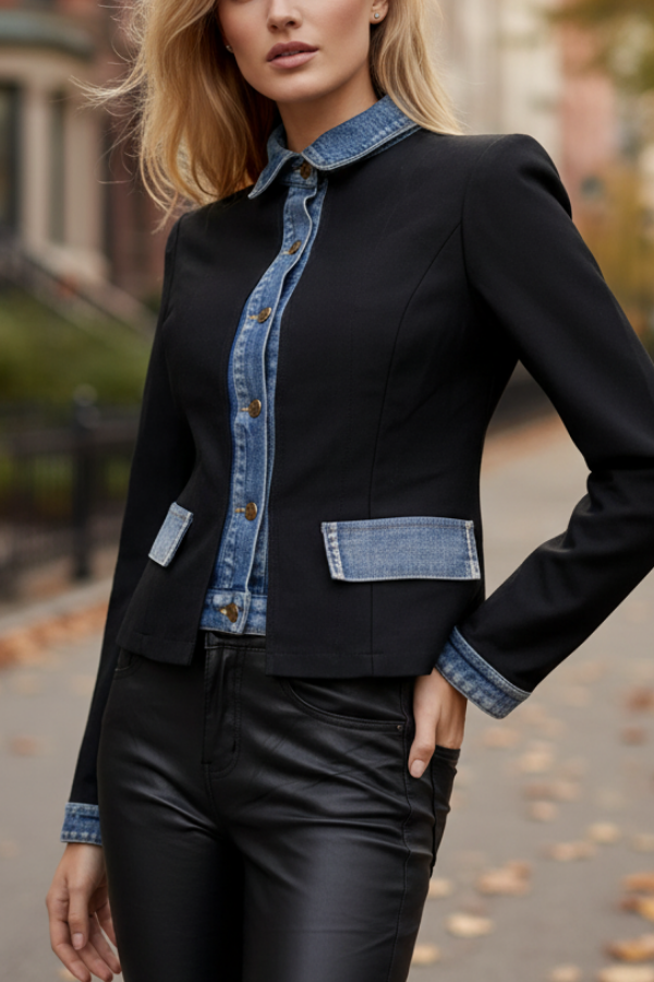 Soho Denim Trim Blazer