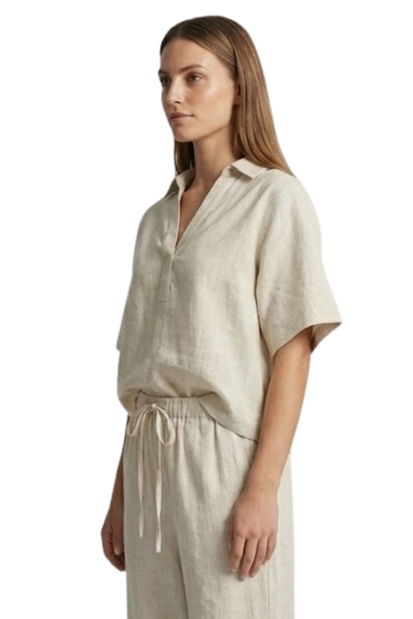 The Alba Relaxed Popover Collar Top