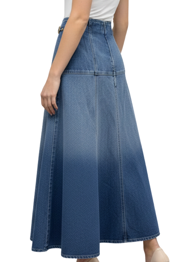 The Miriam Denim Wide Midi Skirt - pookie and sebastian