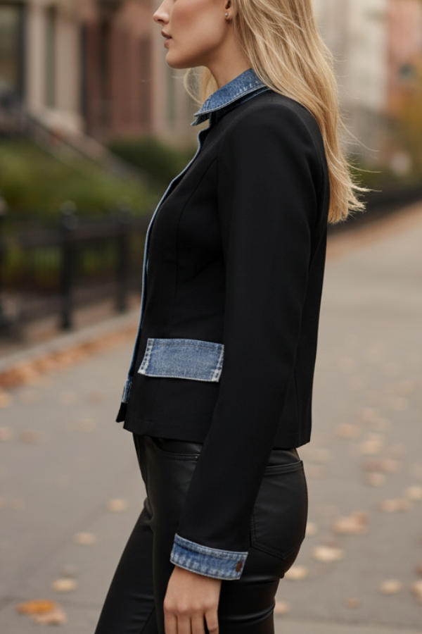 Soho Denim Trim Blazer