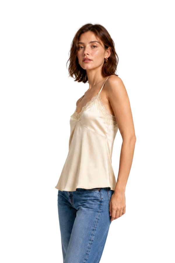 The Aubrey Satin Lace-Trim Camisole