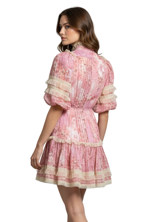 The Ginny Floral and Lace Detail Dress - pookie and sebastian