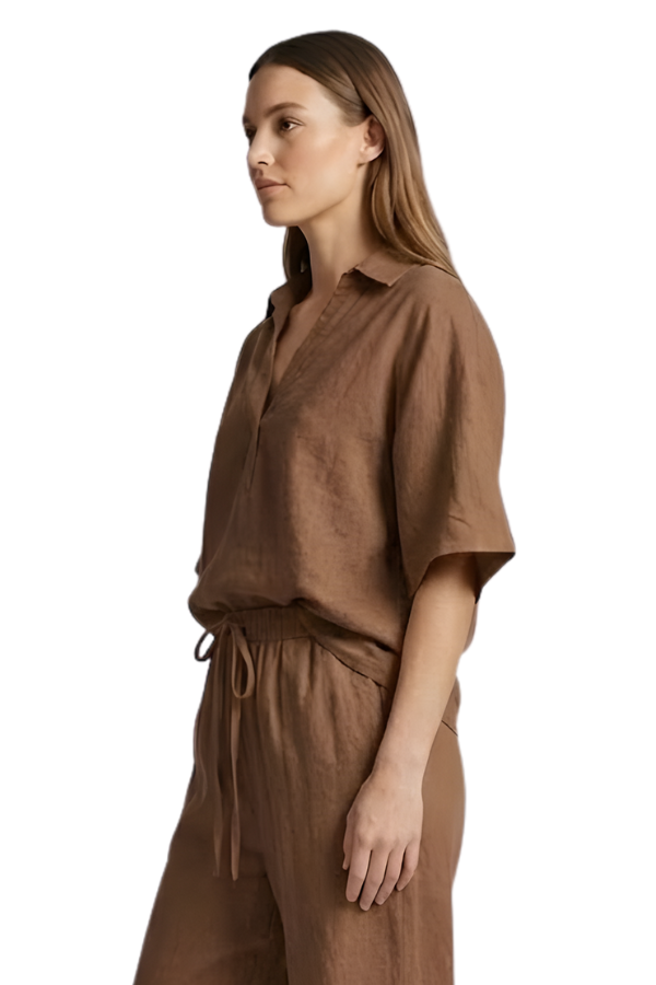 The Alba Relaxed Popover Collar Top - pookie and sebastian