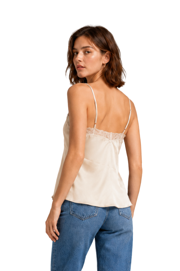 The Aubrey Satin Lace-Trim Camisole