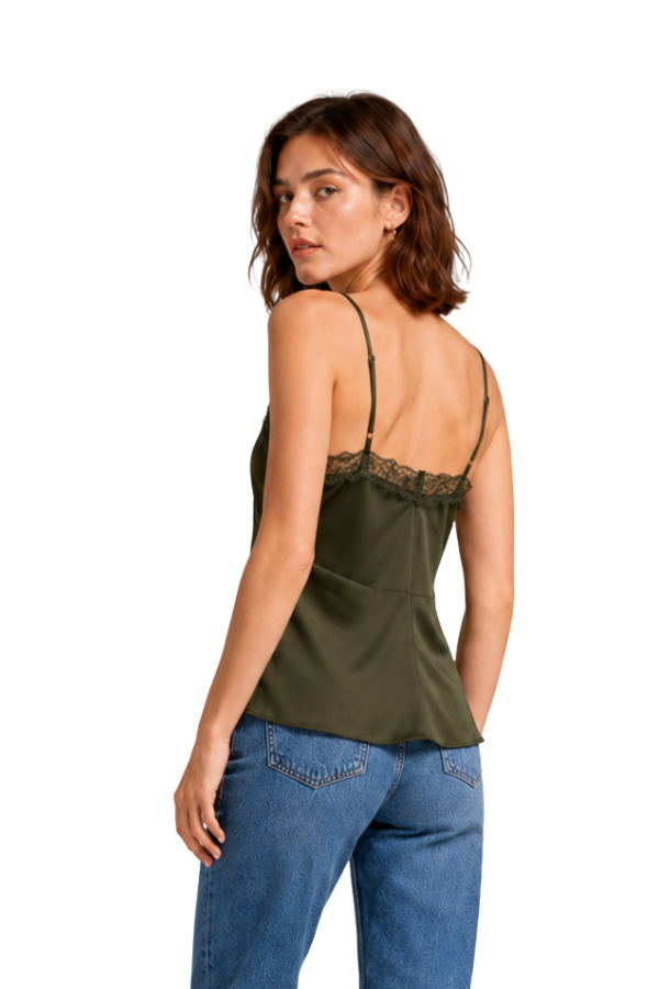 The Aubrey Satin Lace-Trim Camisole