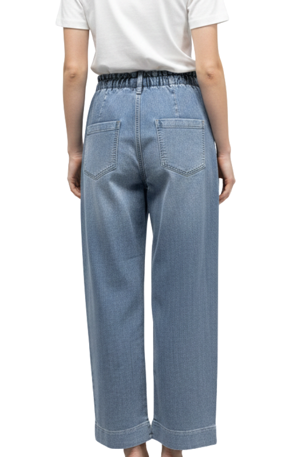 The Allie Pull On Drawstring Wide Leg Jeans - pookie and sebastian