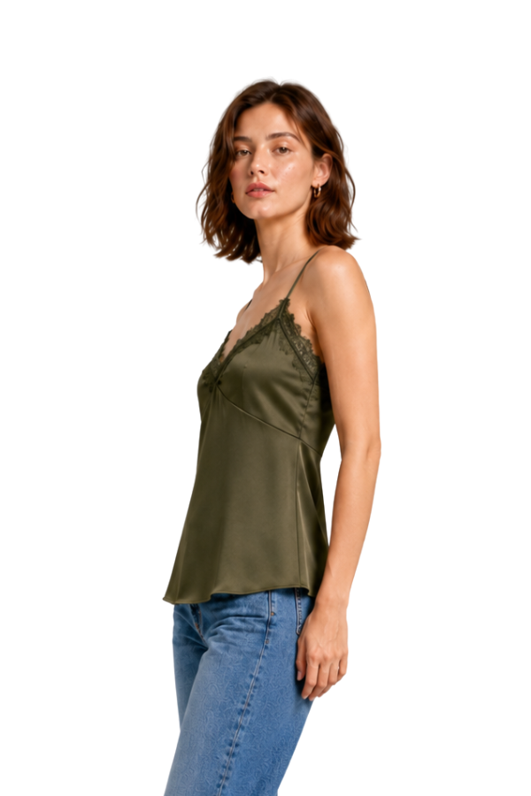 The Aubrey Satin Lace-Trim Camisole
