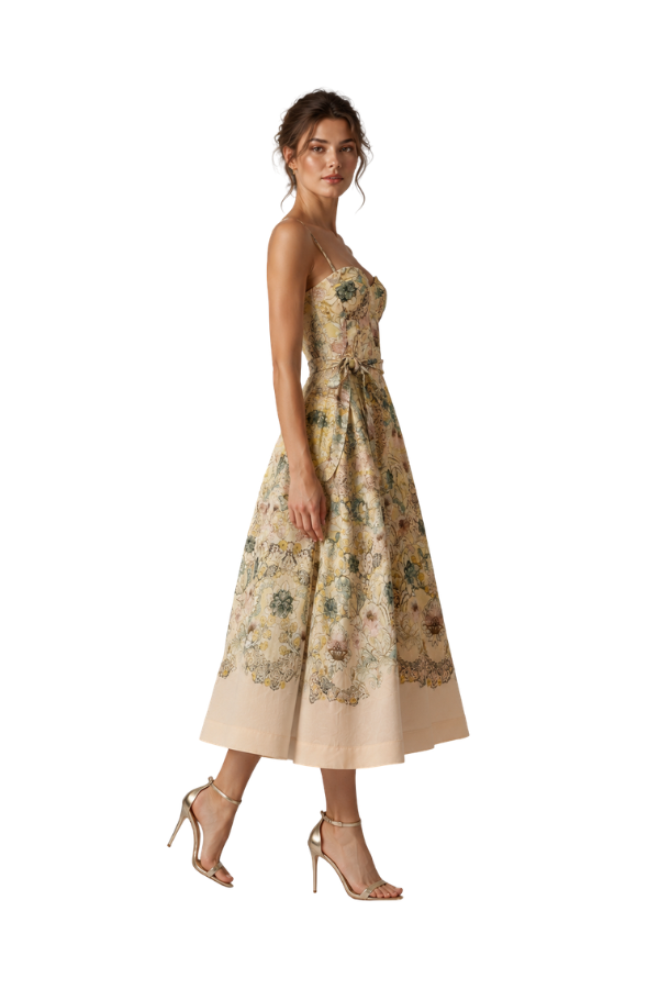 selena midi dress The Selena Floral Printed Midi Dress – pookie & sebastian