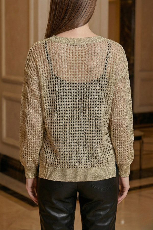 Handmade Open V-Neck Sweater