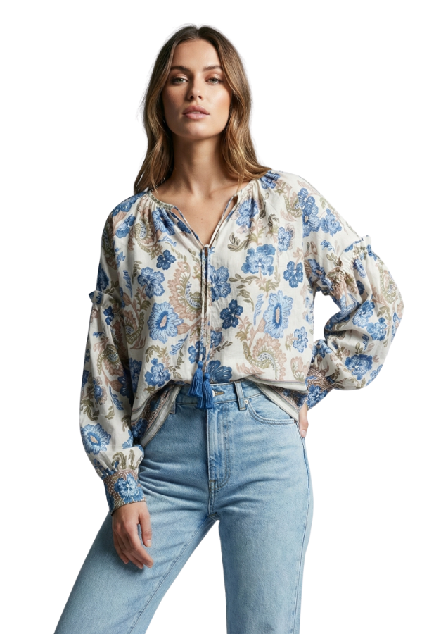 The Sofia Blue Garden Top