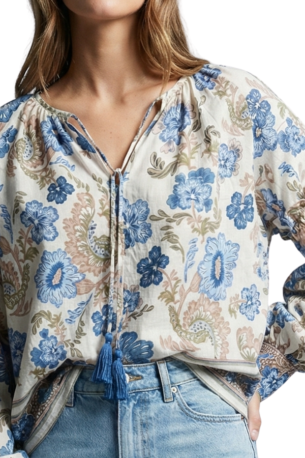 The Sofia Blue Garden Top