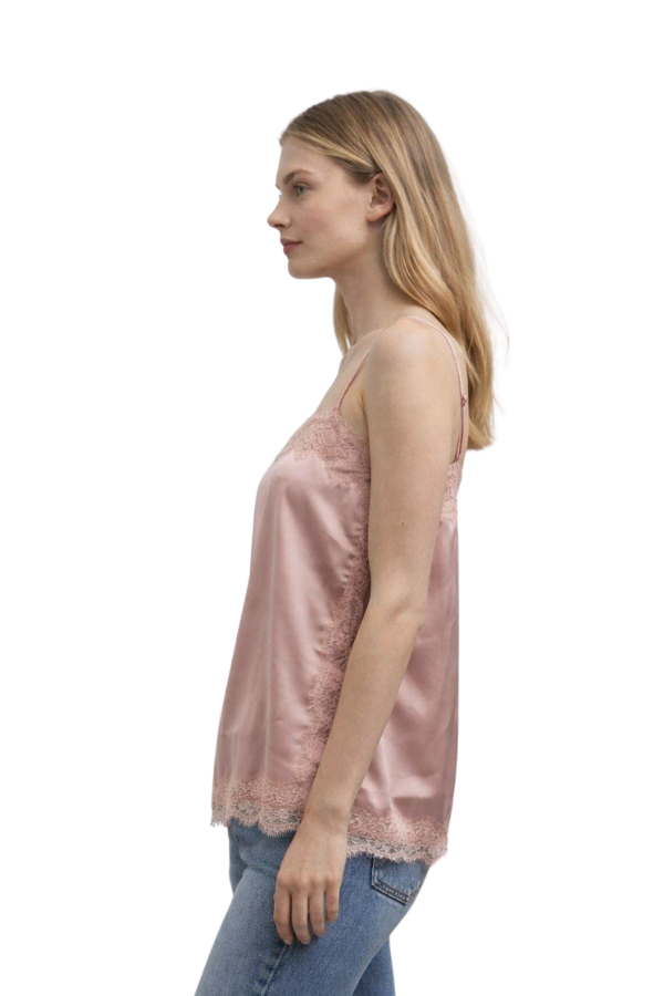 The Cherry Satin Cami With Lace Edge - pookie and sebastian