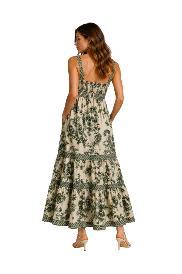 The Anna Tiered Linen Maxi Dress