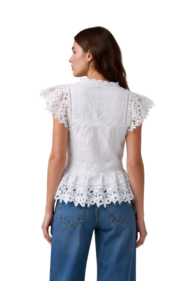 The Nia Eyelet Peplum Top