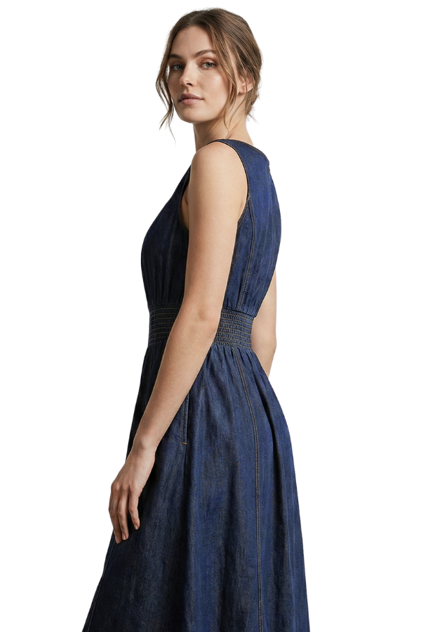 The Isadora Zip Denim Dress pookie & sebastian The Isadora Zip Denim Dress pookie & sebastian