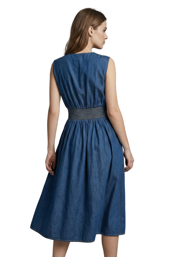 The Isadora Zip Denim Dress
