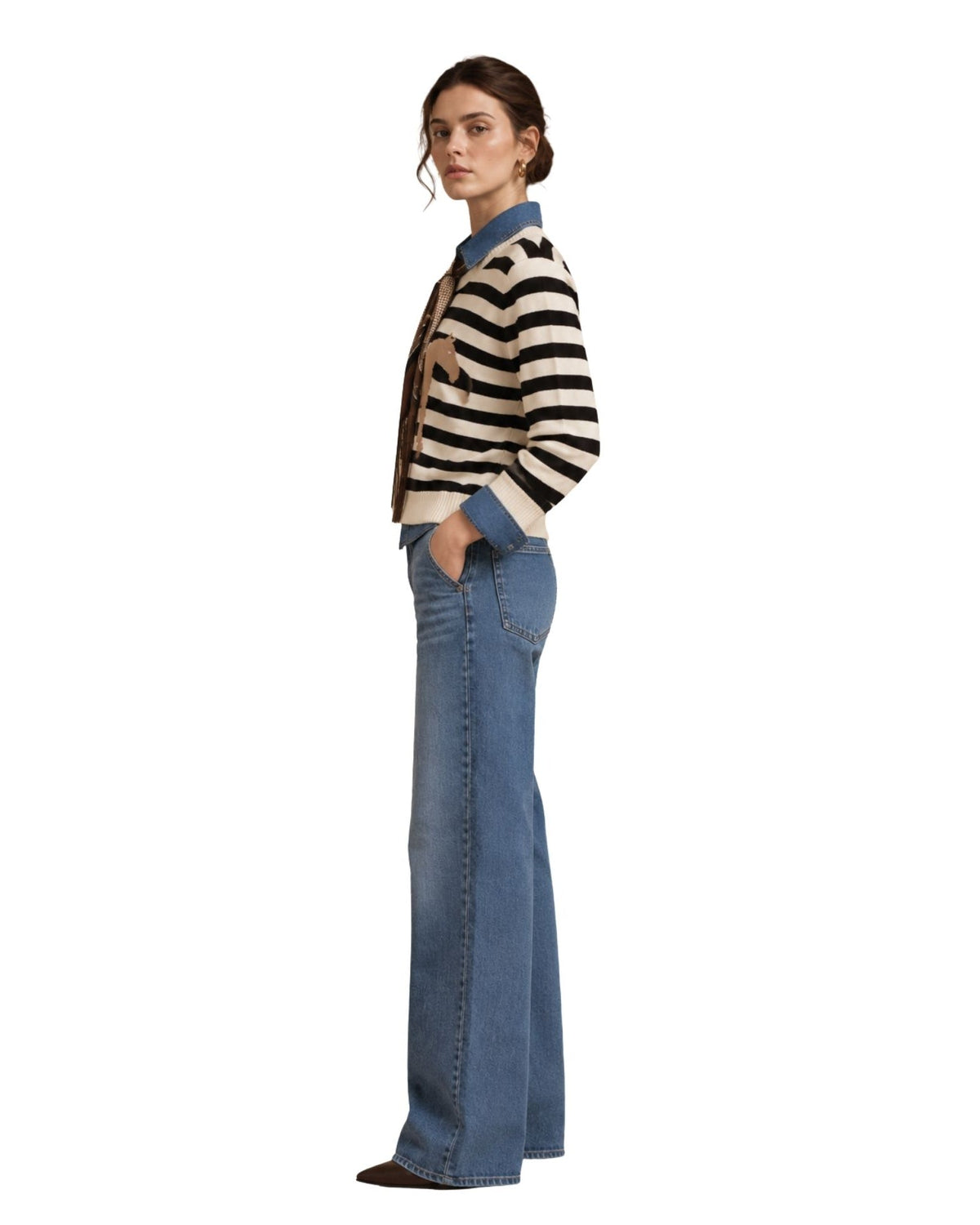 The Adelina Striped Horse Edge Sweater - pookie and sebastian