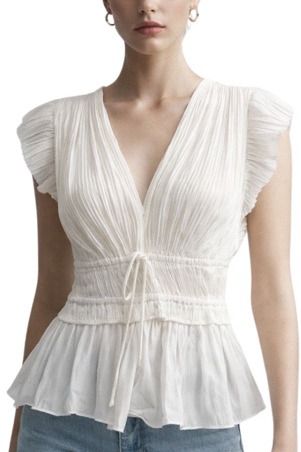 Ulla Silk Pleat Top - pookie and sebastian