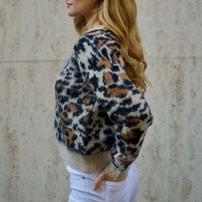 Leopard Print Fuzzy Sweater Top